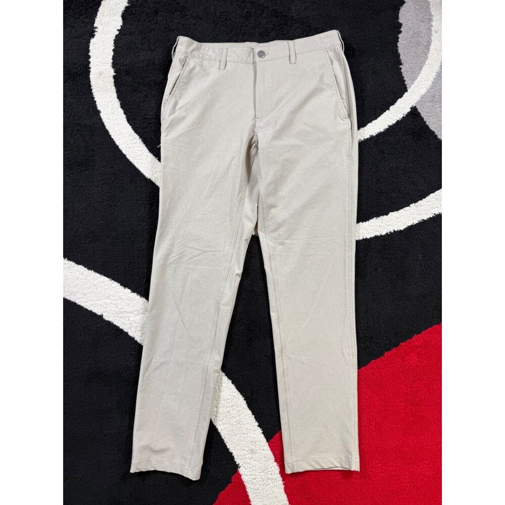 Bluffworks Pants Mens 33x34 Beige Envoy Lightweight Travel Performance Slim